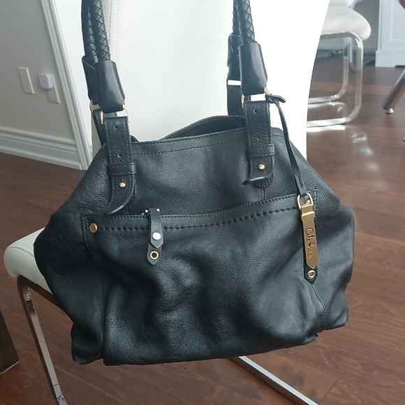 Handbags - COLE HAAN, Chic Black Leather Shoulder Bag